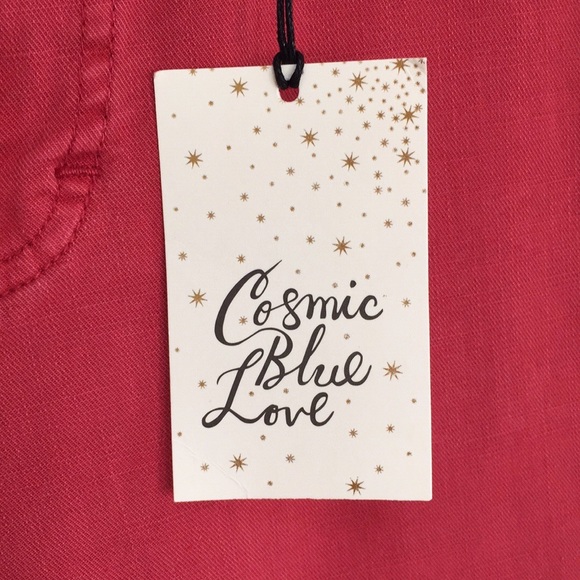 Cosmic Blue Love Women's Cropped Ankle Pants in Coral - Picture 7 of 16